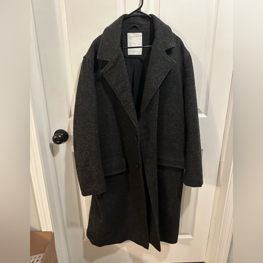Zara Charcoal Wool Blend Coat